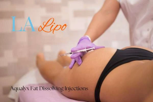 Woman having fat dissolving injections Oxfordshire on thighs
