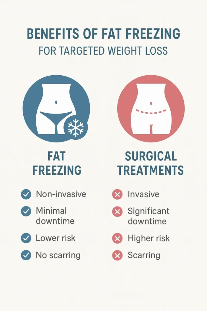 graphic showing the benefits of fat freezing Oxfordshire