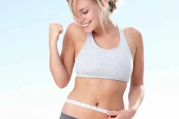 woman happy after fat reduction treatment Oxfordshire