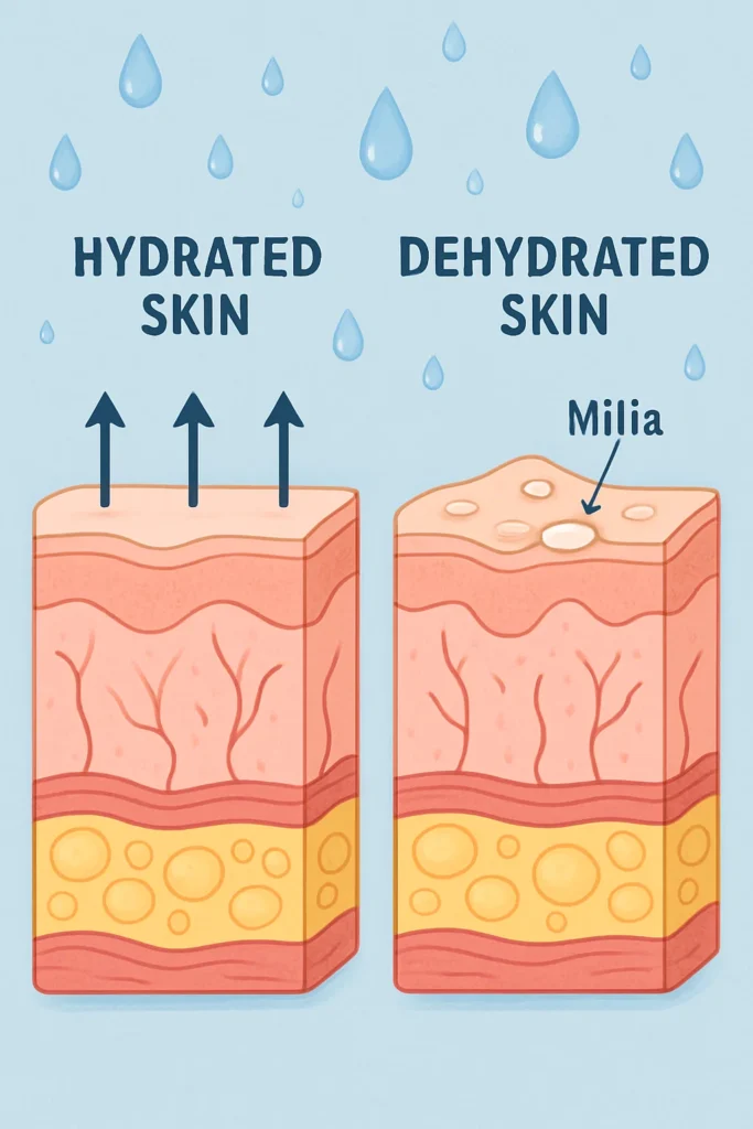 The importance of hydration and milia production Oxfordshire