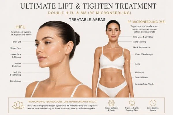 Areas of the body that can be treated - ultimate skin tighten treatment Oxfordshire